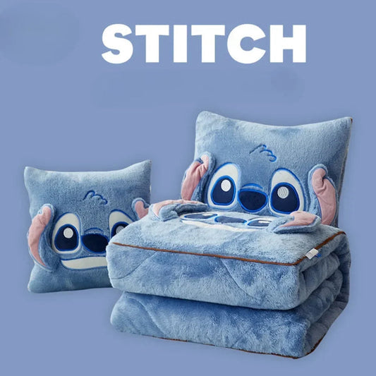 Stitch - Manta con cojín de punto